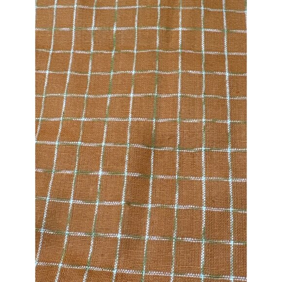 Orange Checkered Fabric Piece 16x32" Cotton Material for Sewing Crafts Quilting - Picture 3 of 7